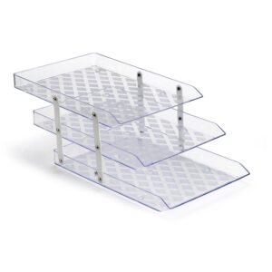 Organizador De Mesa Caixa Correspondência Home Office Bandeja Tripla Móvel Maxcril